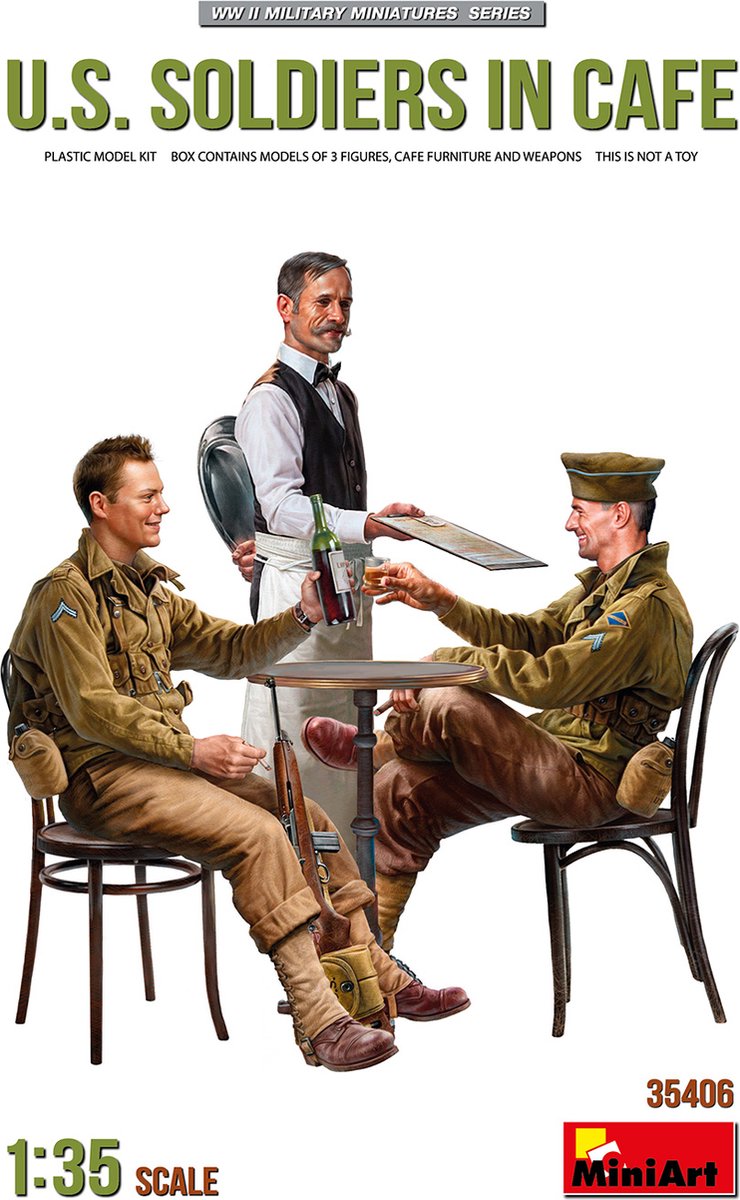 1:35 MiniArt 35406 U.S. Soldiers in Cafe Plastic kit