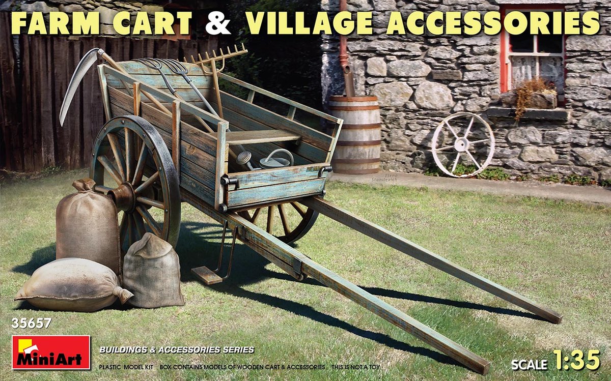 1:35 MiniArt 35657 Farm Cart and Village Accessoires Plastic kit