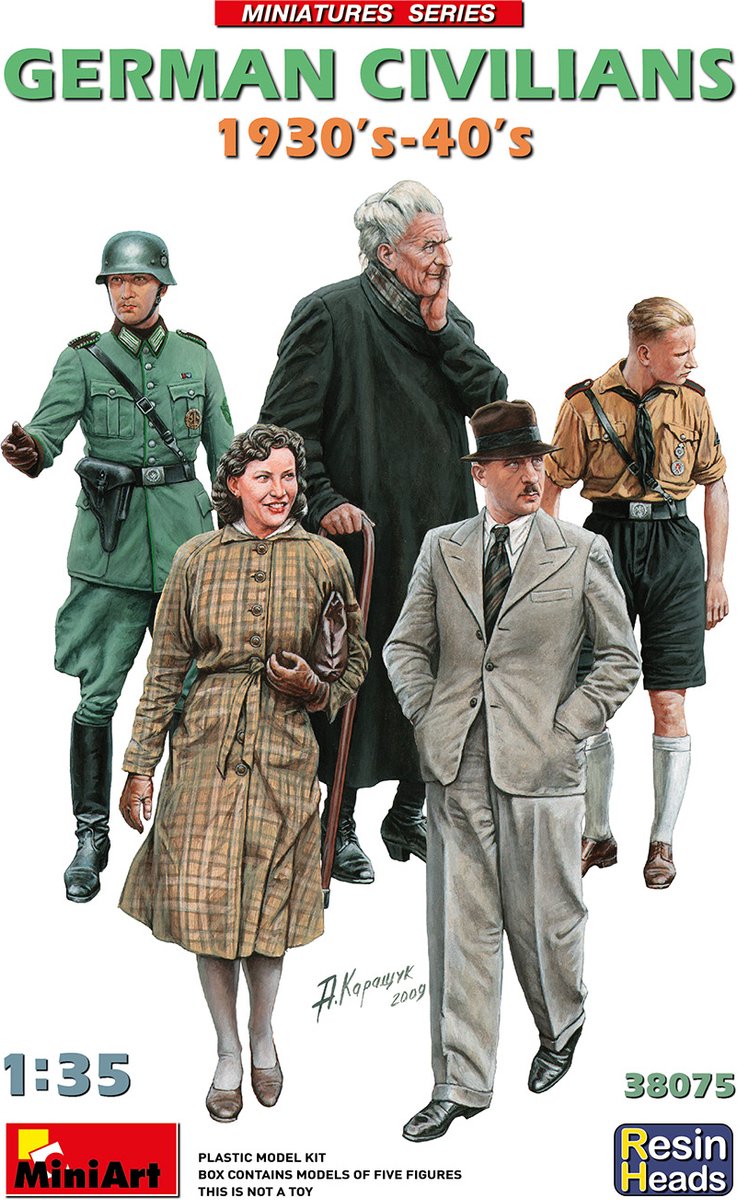 1:35 MiniArt 38075 German Civilians 1930-40s w/Resin Heads Plastic kit