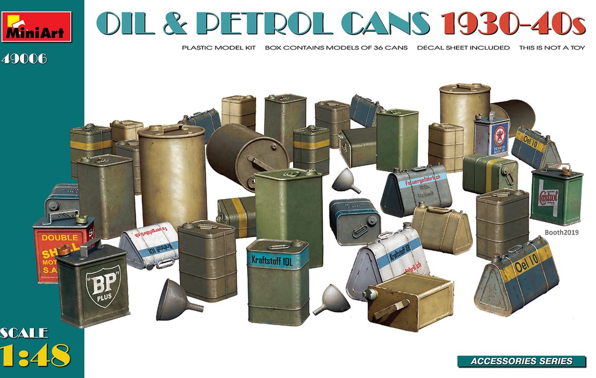 1:48 MiniArt 49006 Oil & Petrol Cans 1930-40s Plastic kit