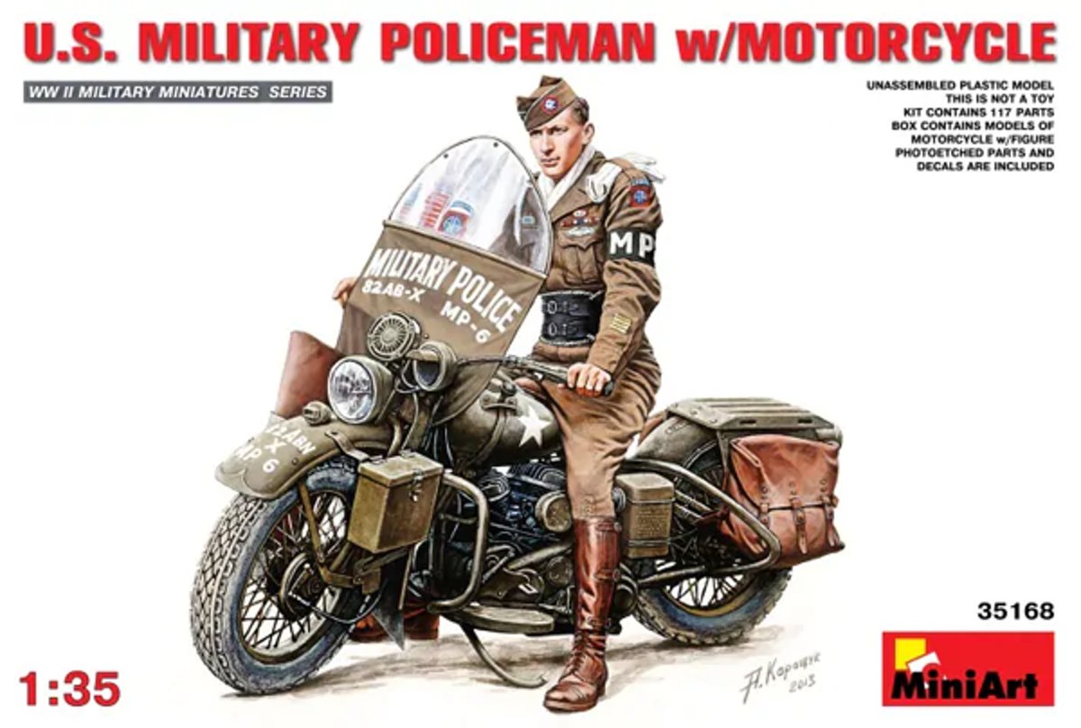 MINI-ART 1:35 US Military Policeman with motorcycle