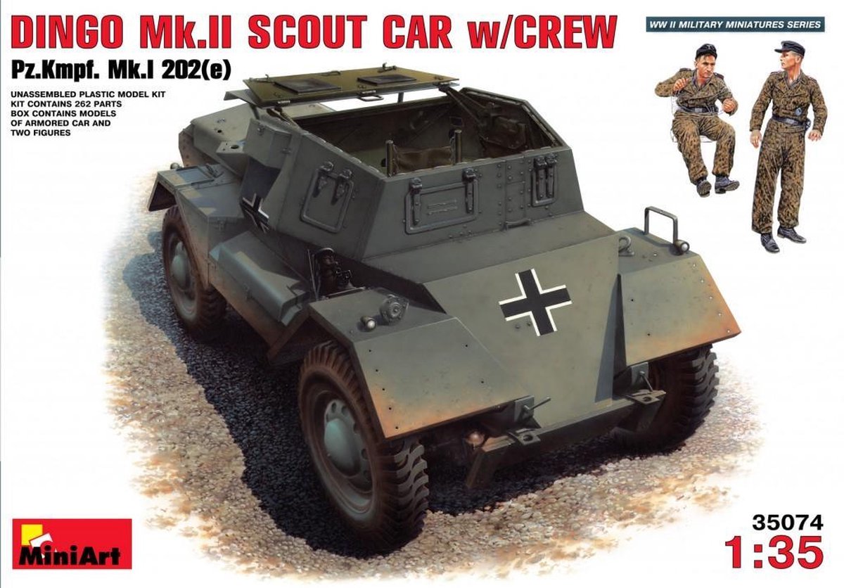 MiniArt Dingo Mk.II Scout Car w/Crew + Tamiya lijm