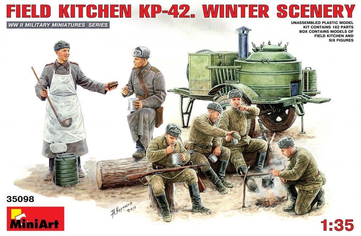 MiniArt Field Kitchn KP-42. Winter Scenery + Tamiya lijm