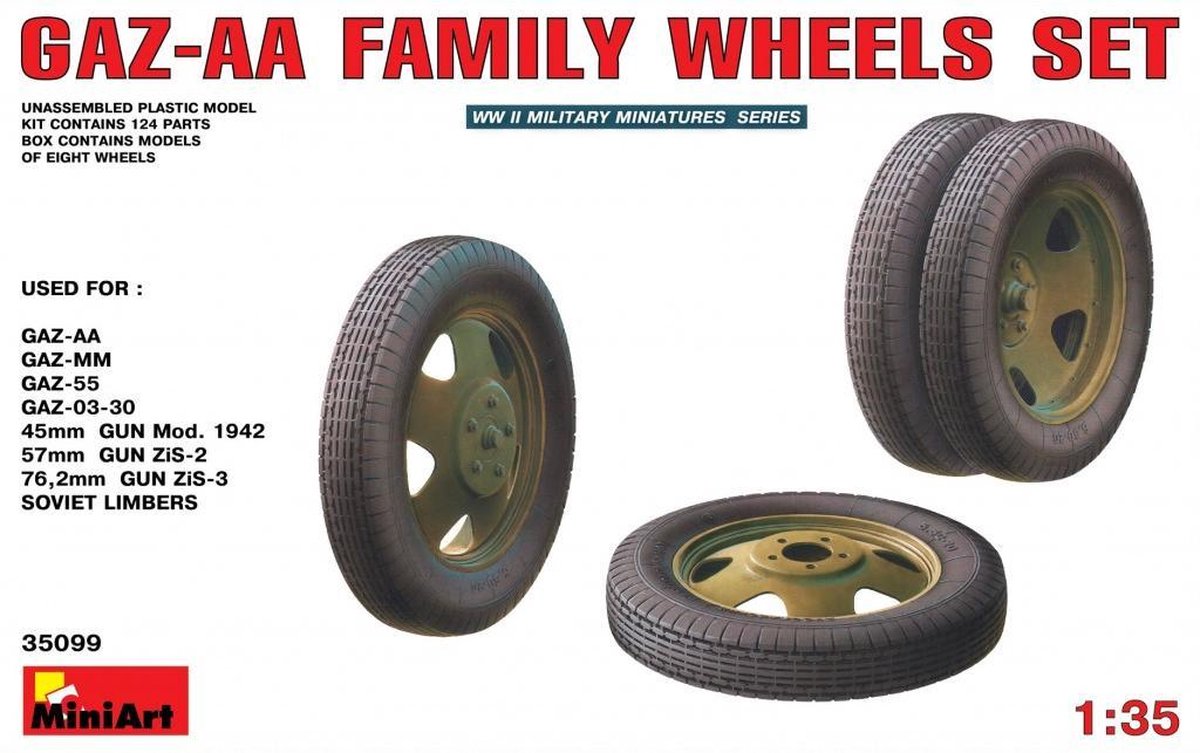 MiniArt GAZ-AA Family Wheels Set + Tamiya lijm