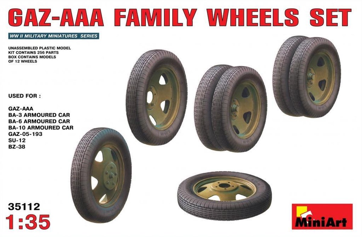 MiniArt GAZ-AAA Family Wheels Set + Tamiya lijm