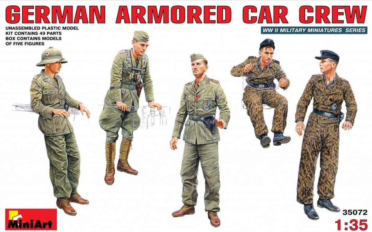 MiniArt German Armored Car Crew + Tamiya lijm