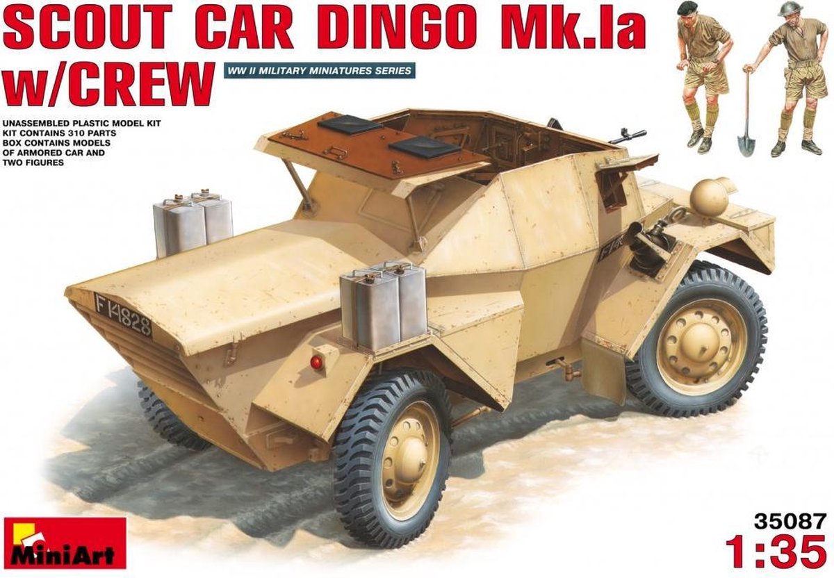 MiniArt Scout Car Dingo Mk. 1a w/Crew + Tamiya lijm