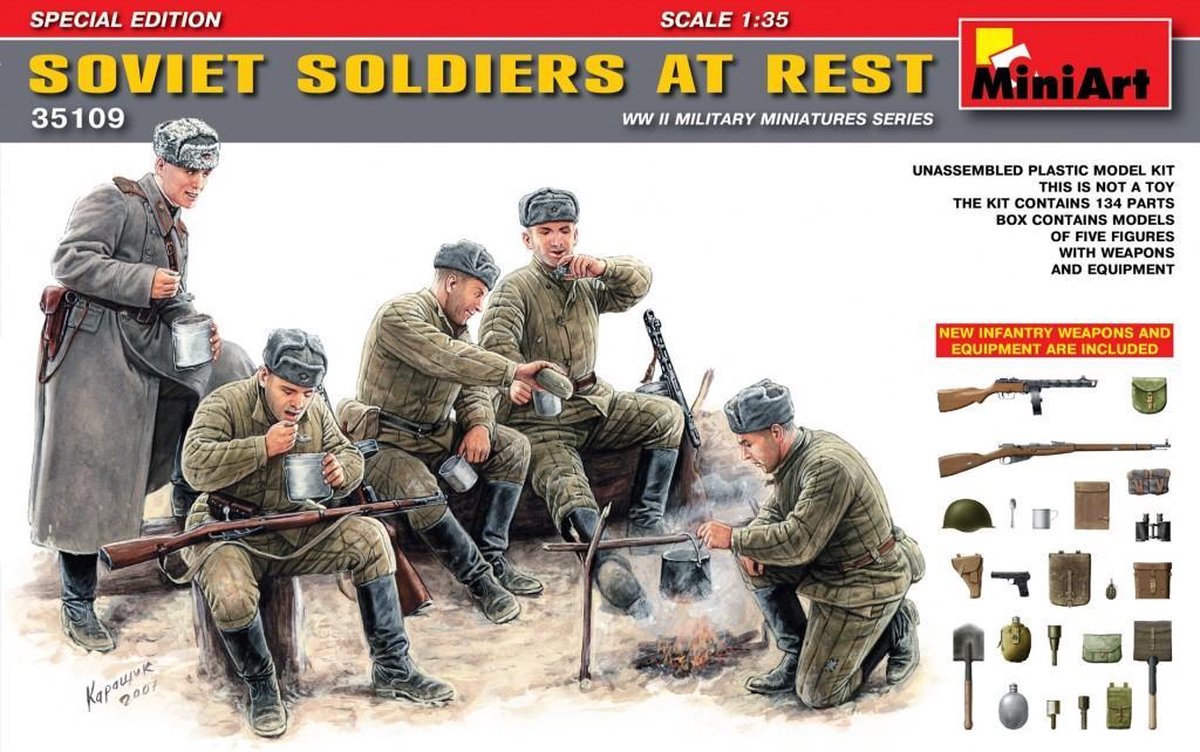 MiniArt Soviet Soldiers at Rest. Special Edition + Tamiya lijm