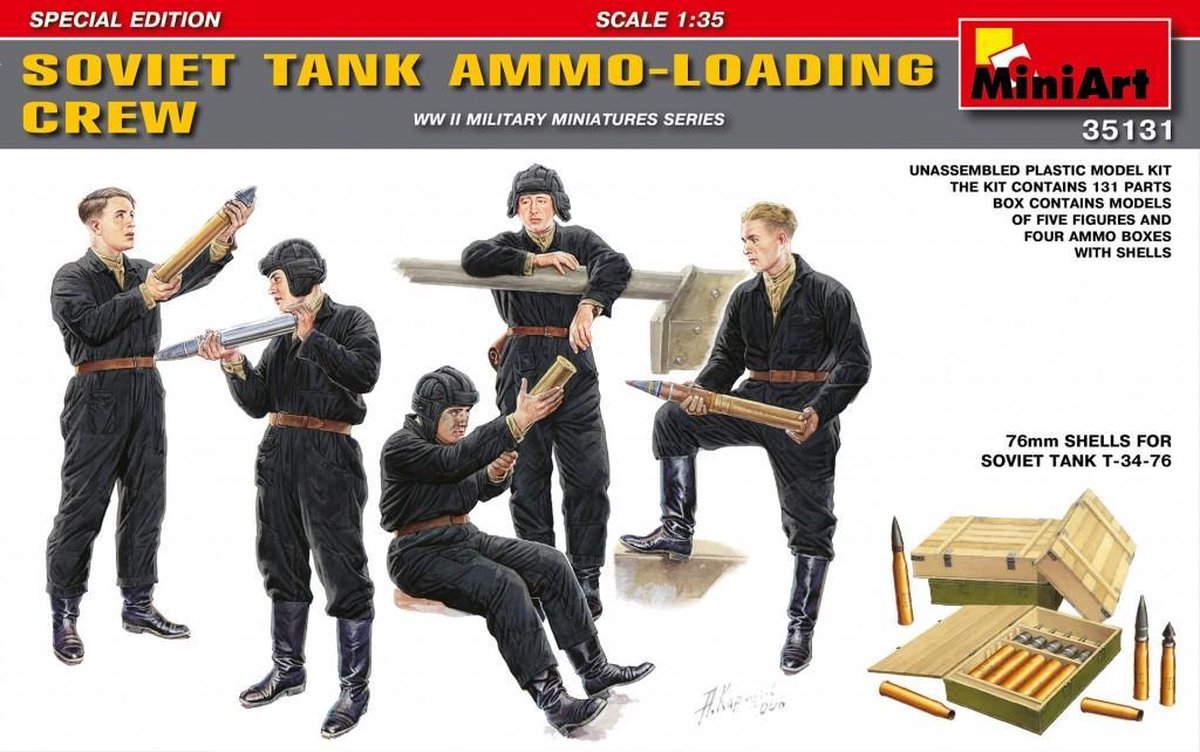 MiniArt Soviet Tank Ammo-Loading Crew + Tamiya lijm