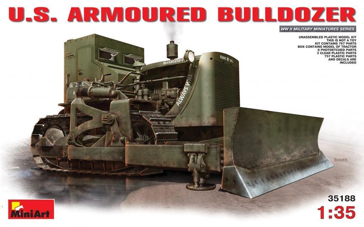 MiniArt U.S. Armoured Bulldozer + Tamiya lijm