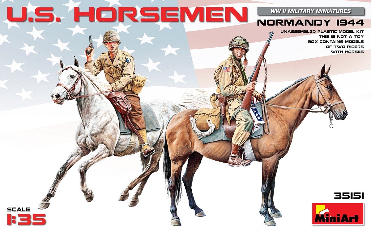 MiniArt U.S. Horsemen Normandy 1944 + Ammo by Mig lijm