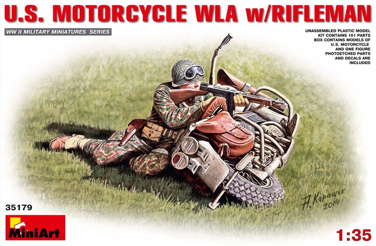 MiniArt U.S. Motorcycle WLA w/Rifleman