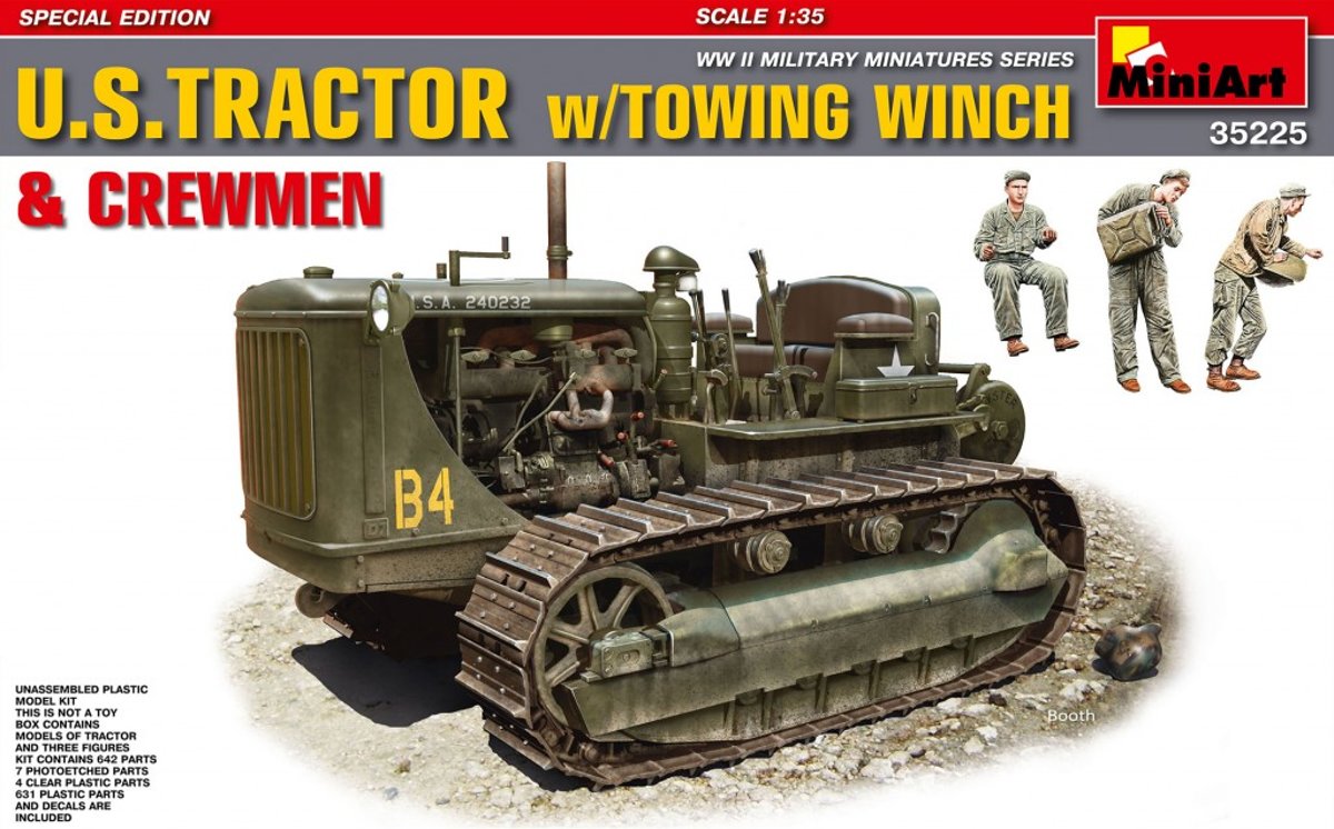 MiniArt U.S. Tractor w/Towing Winch and Crewmen