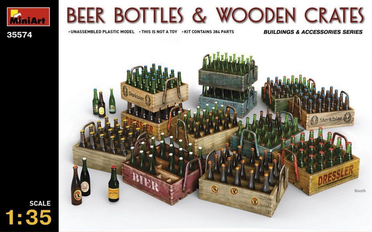 Miniart - Beer Bottles & Wooden Crates (Min35574)