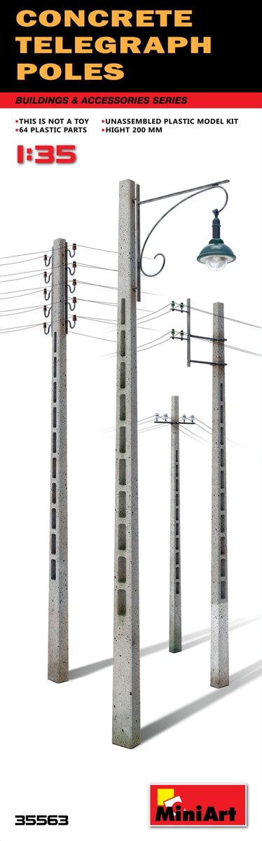 Miniart - Concrete Telegraph Poles (Min35563)