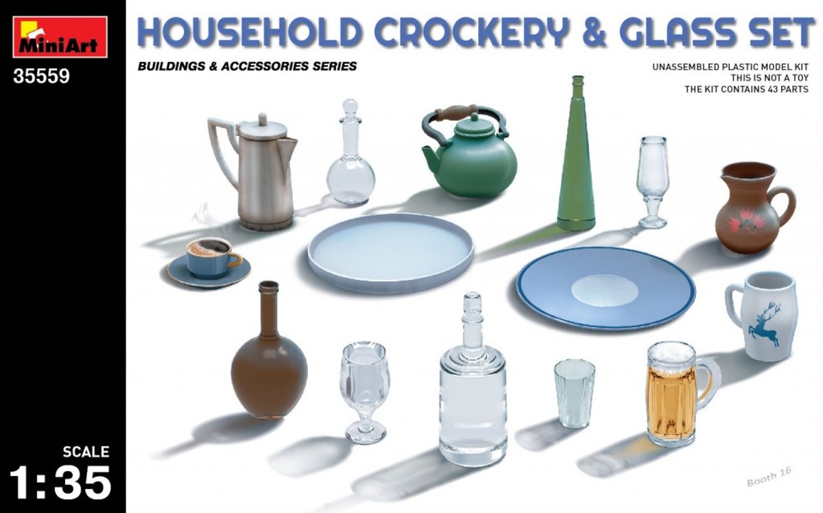 Miniart - Household Crockery & Glass Set (Min35559)