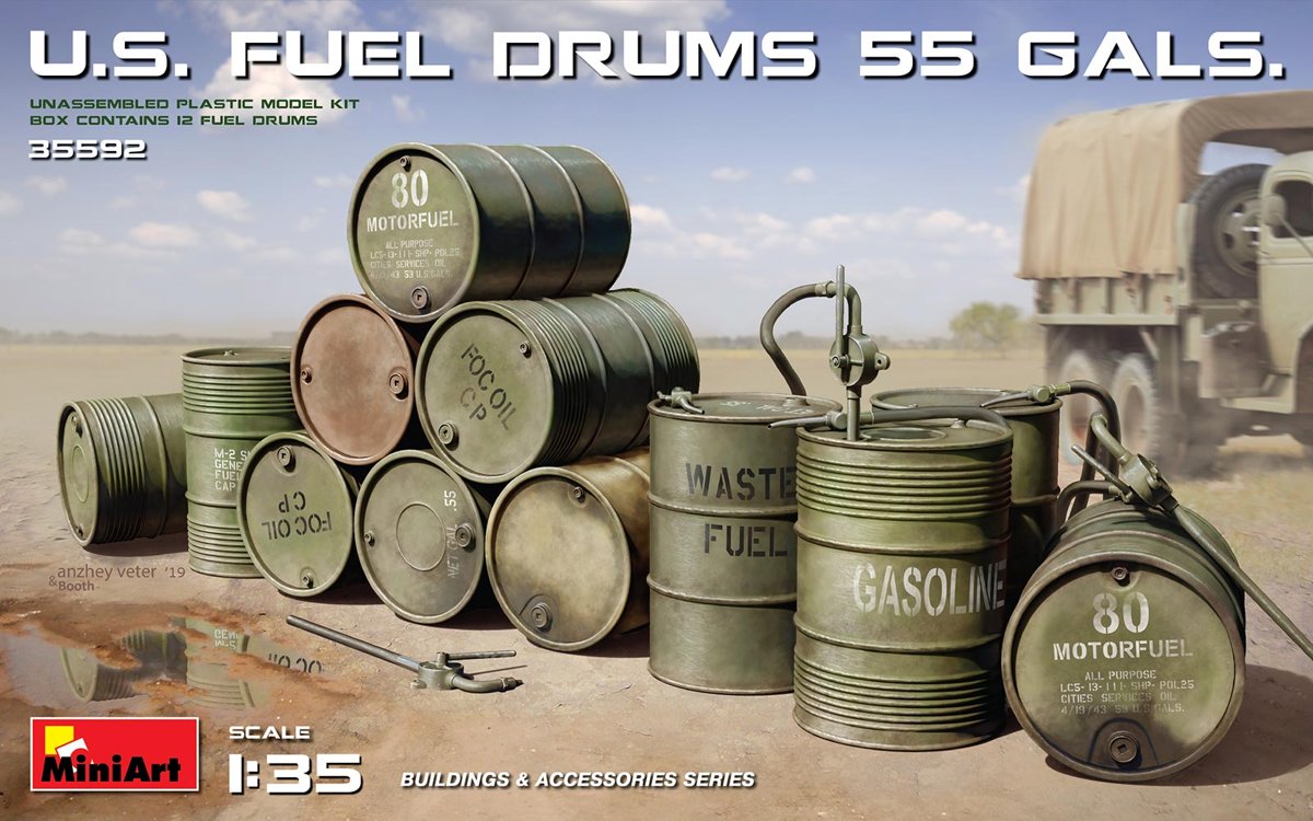 Miniart - Miniart - U.s. Fuel Drum (55 Gals.) 1:35