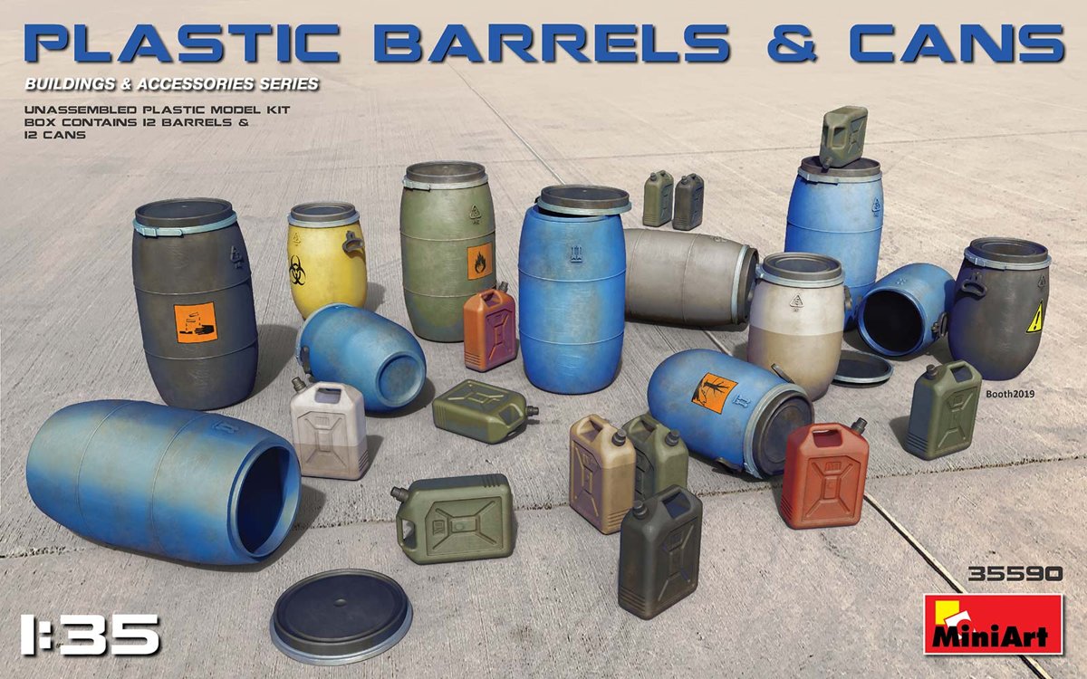 Miniart - Plastic Barrels En Cans