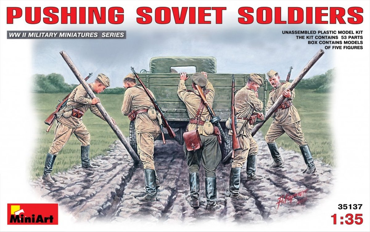 Miniart - Pushing Soviet Soldiers (Min35137)