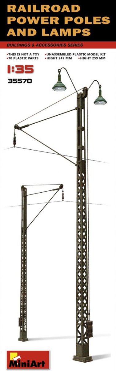 Miniart - Railroad Power Poles & Lamps (Min35570)