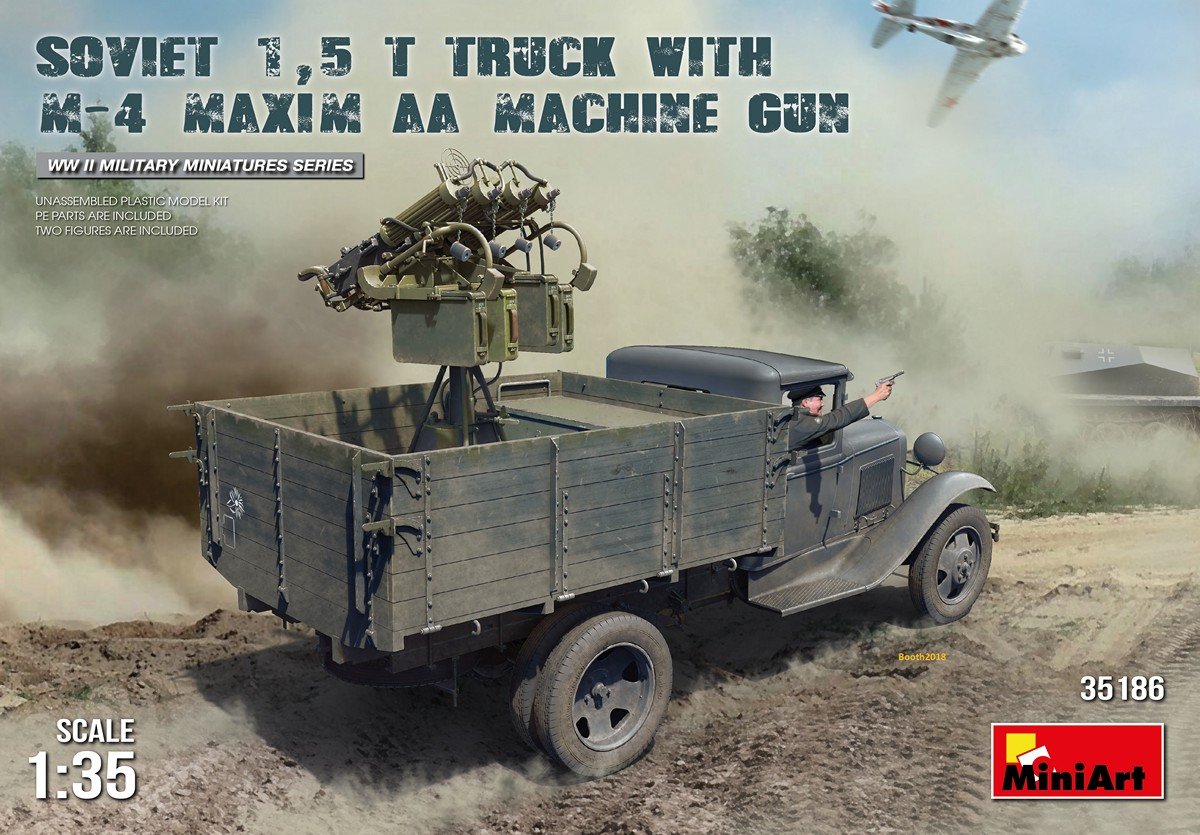 Miniart - Soviet 1,5 T Truck W/ M-4 Maxim Aa Machine Gun (Min35186)