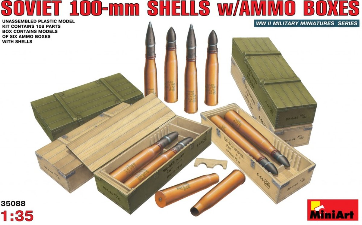 Miniart - Soviet 100-mm Shells W/ Ammo Boxes (Min35088)