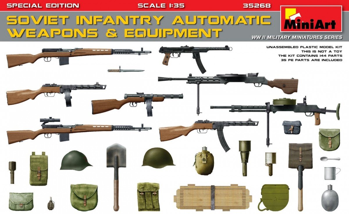 Miniart - Soviet  Infantry Automatic Weapons & Equipment. S.e. (Min35268)