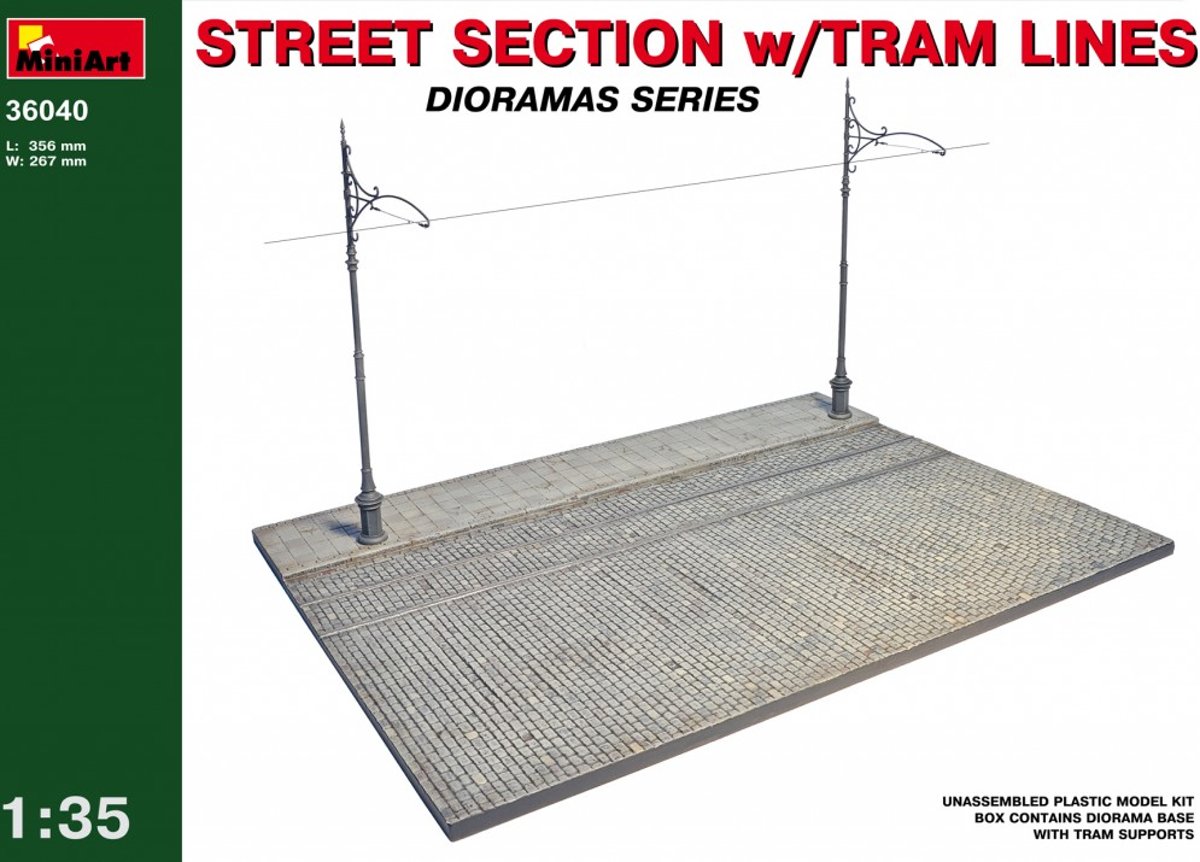 Miniart - Street Section W/tram Line (Min36040)