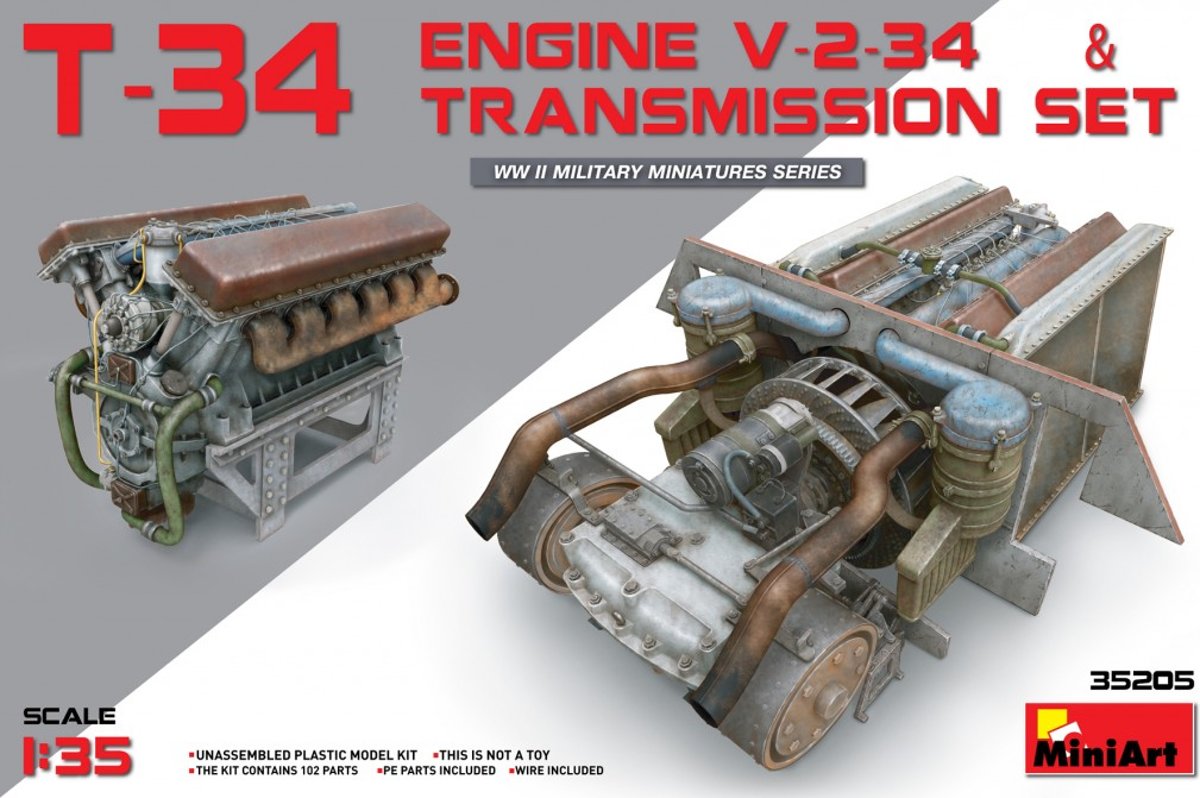 Miniart - T-34 Enginev-2-34 & Transmission Set (Min35205)