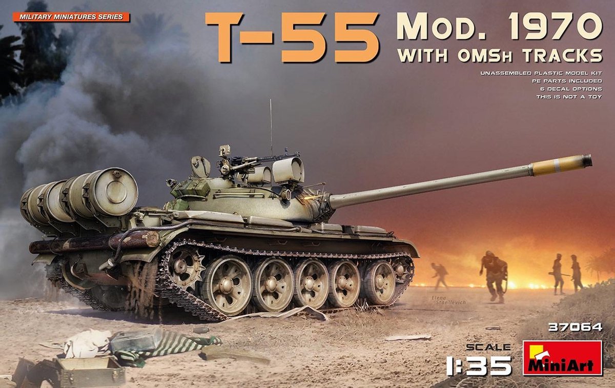 Miniart - T-55 Mod. 1970 W/omsh Tracks 1:35 (1/20) * - MIN37064