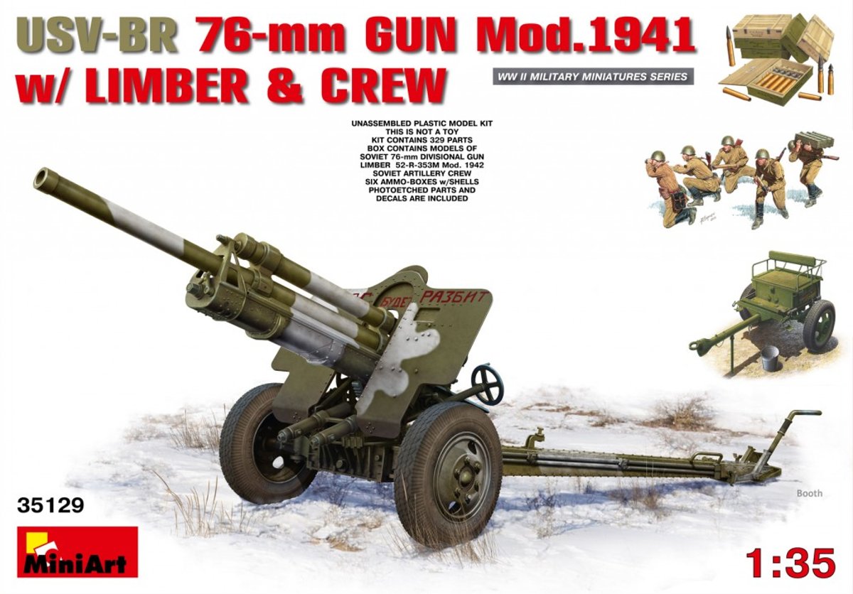 Miniart - Usv-br 76-mm Gun Mod.1941 W/limber & Crew (Min35129)