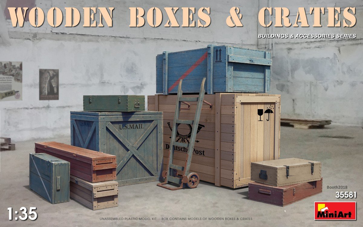 Miniart - Wooden Boxes & Crates (Min35581)