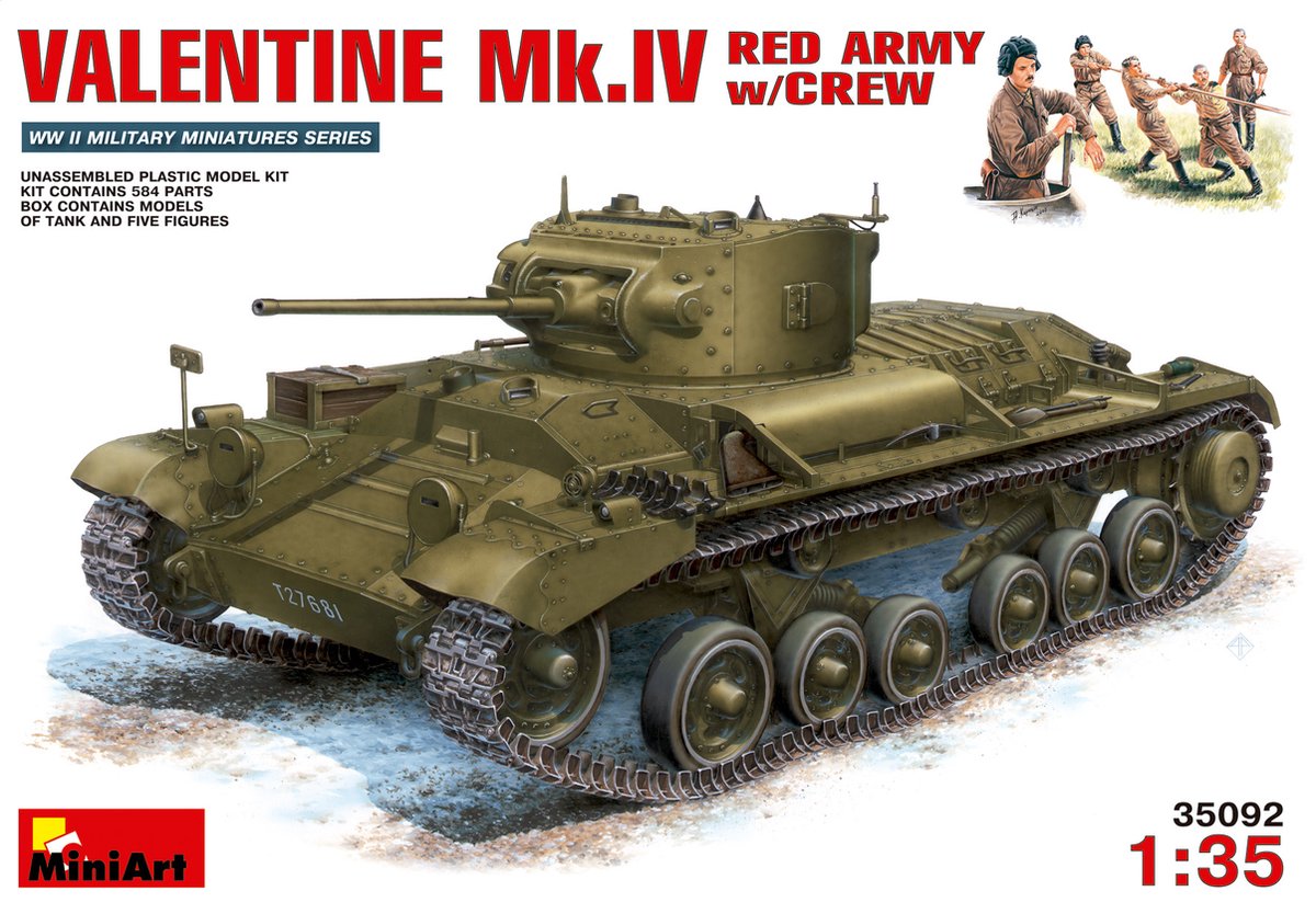 Valentine Mk.4 Red Army With Crew - Scale 1/35 - Mini Art - MIT35092