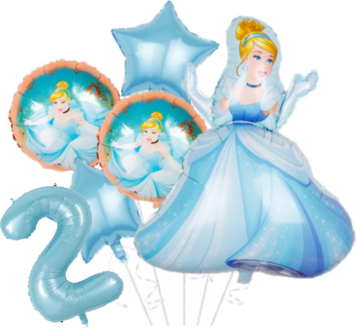 Assepoester ballon set - 92x67cm - Folie Ballon - Prinses - Themafeest - 2 jaar - Verjaardag - Ballonnen - Versiering - Helium ballon