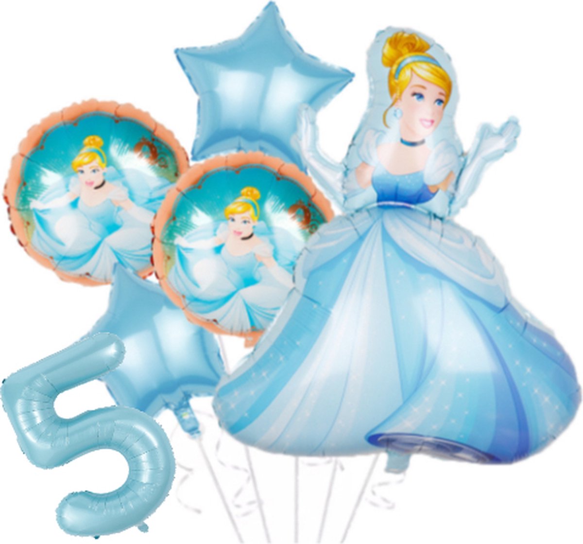 Assepoester ballon set - 92x67cm - Folie Ballon - Prinses - Themafeest - 5 jaar - Verjaardag - Ballonnen - Versiering - Helium ballon