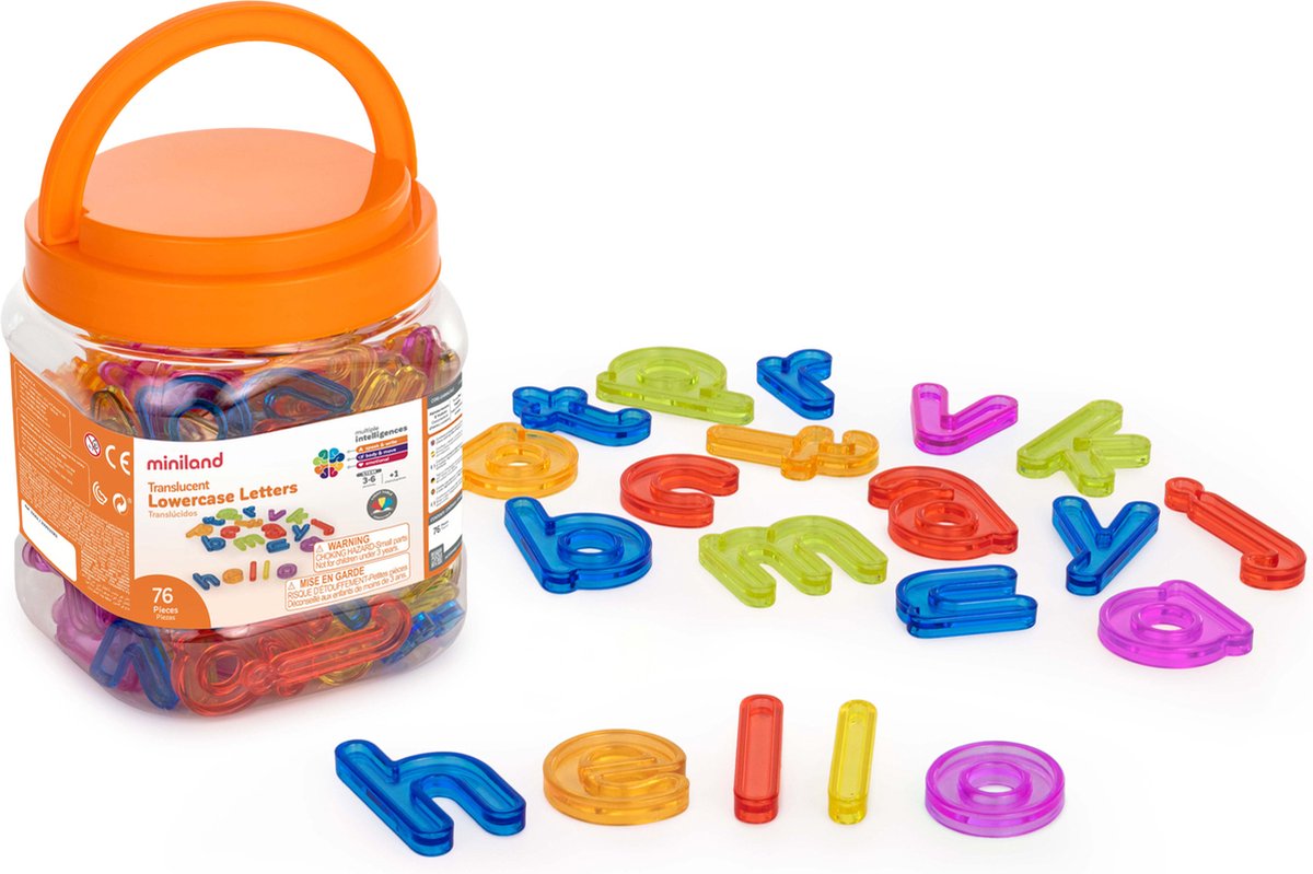 ML Transparant: KLEINE LETTERS 3,25cm, doorzichtig, geschikt voor lightpad, 76  letters, 3+