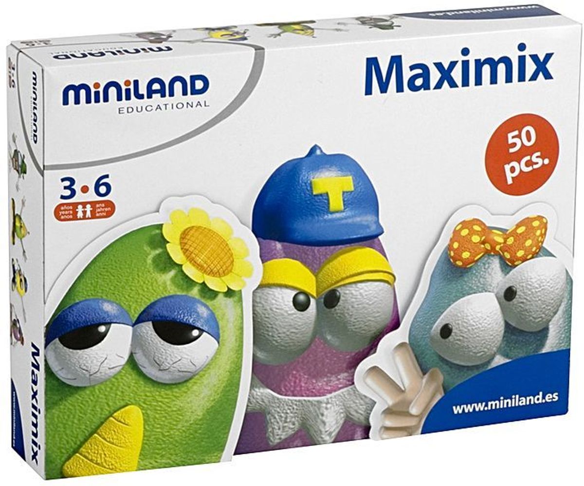 Maximix - Maak je eigen karakters - Miniland - 50 onderdelen - 3+