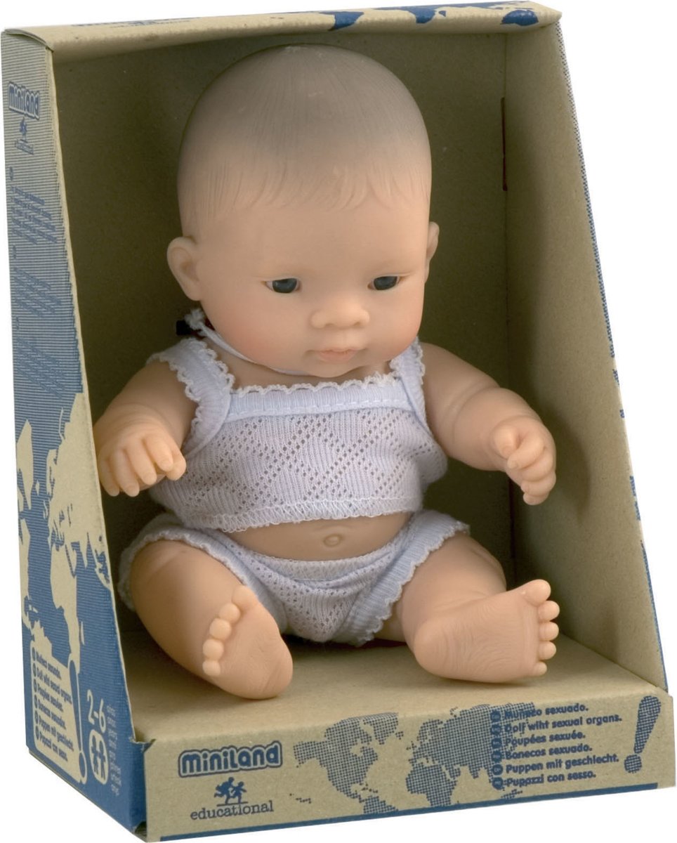 Miniland Babypop Aziatische Jongen - 21 cm