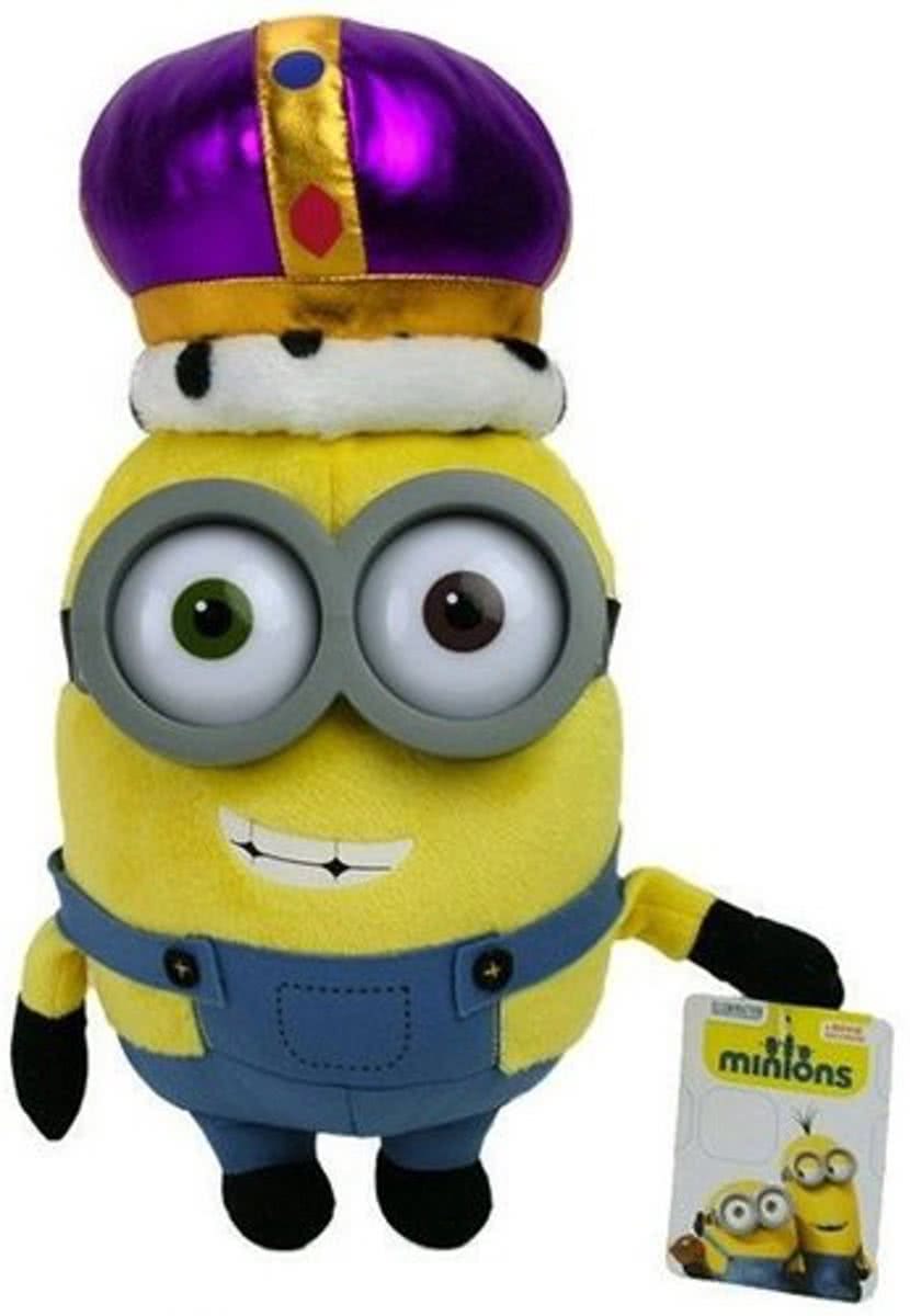 Minions Knuffel Bob - Koning (30cm) met plastic bril