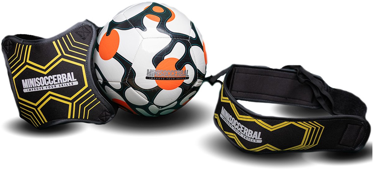   traptrainer - Voetbal trainingsmateriaal - Kerstkado - Zwart/geel - Met bal