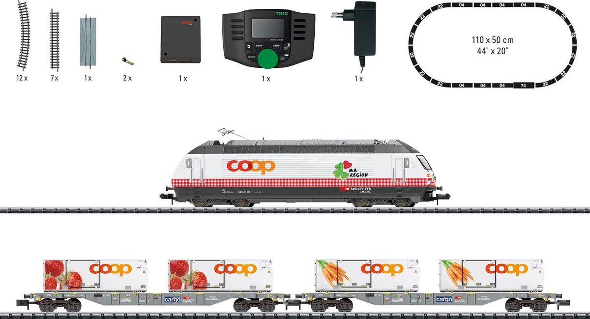 Minitrix schaal N Digitale startset „Zwitserse goederentrein”