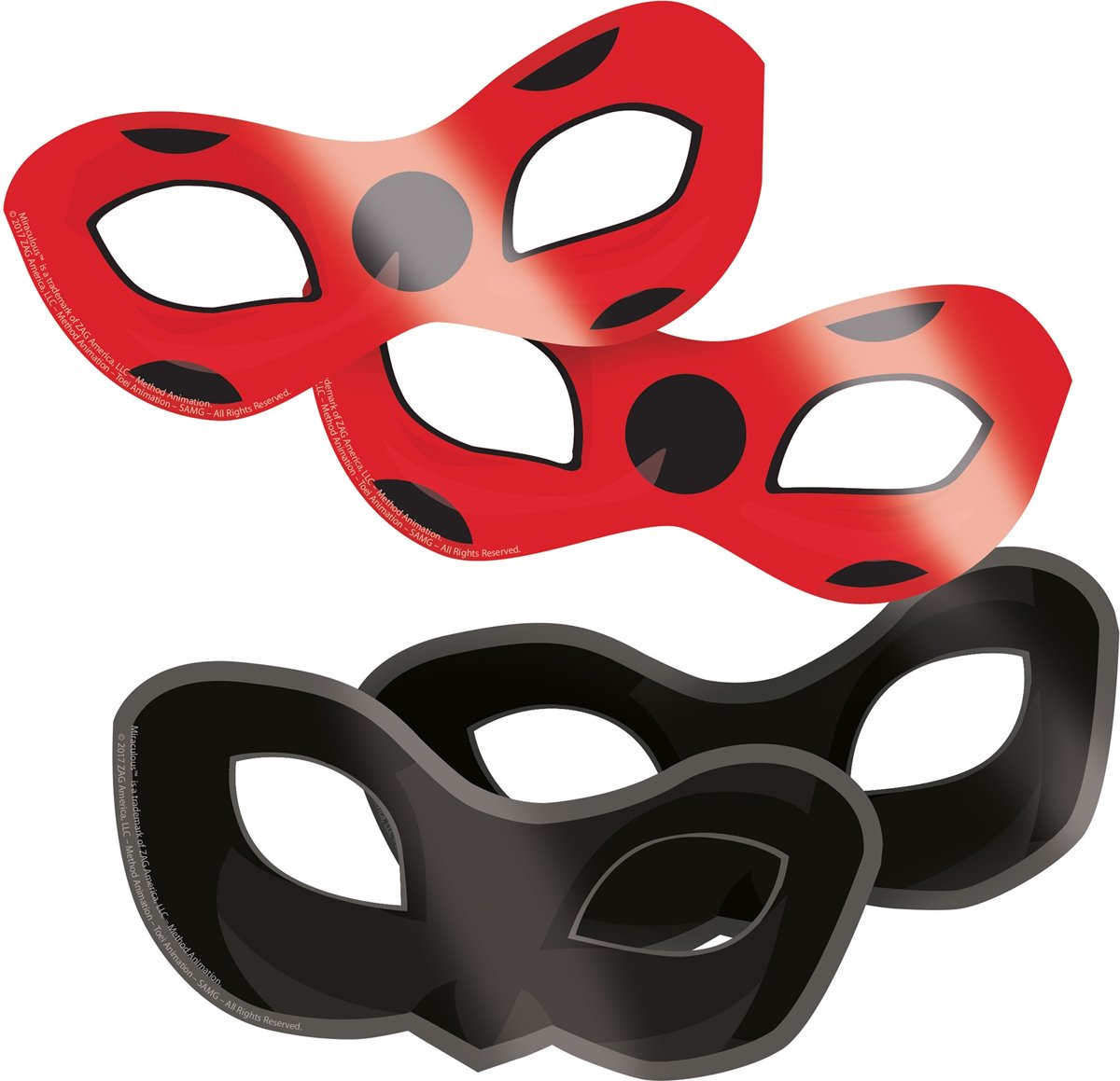 8 kartonnen Ladybug™ maskers - Verkleedmasker