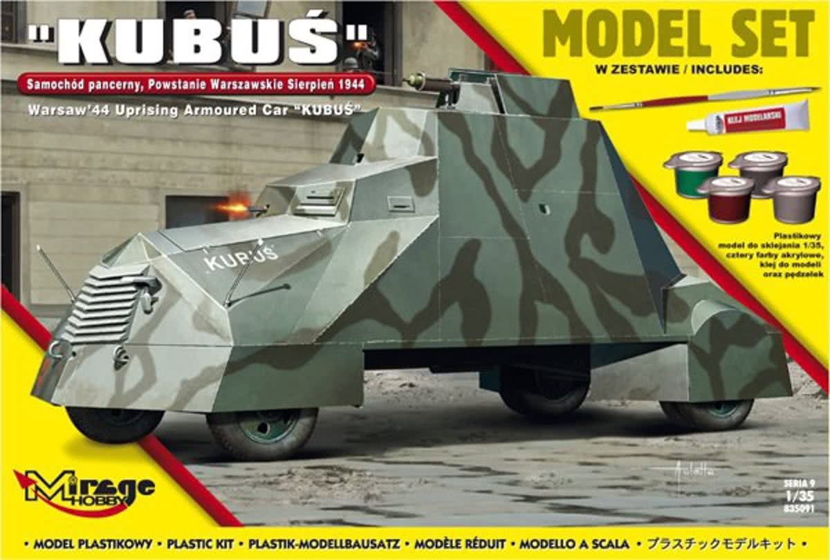 Bouwpakket Hobby Mirage schaal 1:35 Kubus armor tank 835091 incl verf