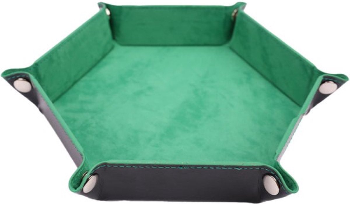 Dobbelsteenbak zes hoekig - dice tray - dobbelbeker -  yathzee - dobbelbak - groen