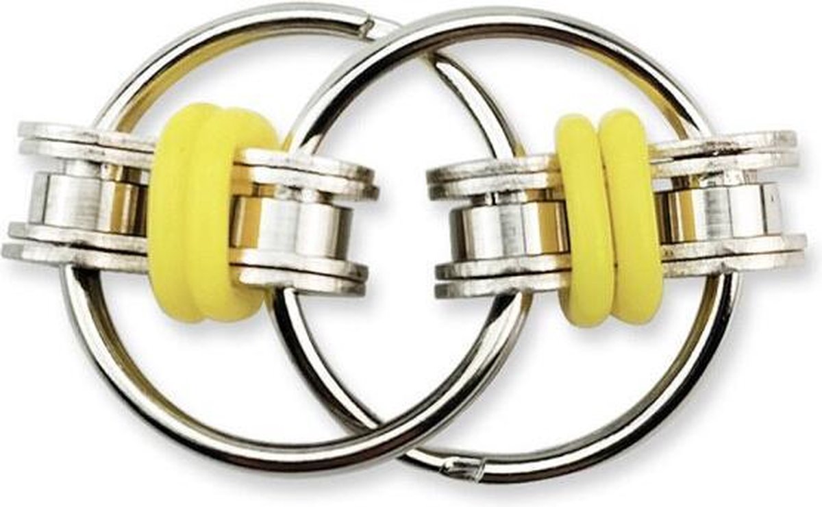 Fidget sleutelhanger – Friemel speelgoed – Anti stress – Stress ringen – Friemel Ring – Keychain - geel