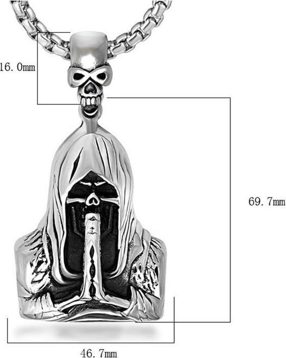 Missan: Ketting Skull Hoog Kwaliteit / Ketting / Spiegelhanger auto / Autospiegel hanger