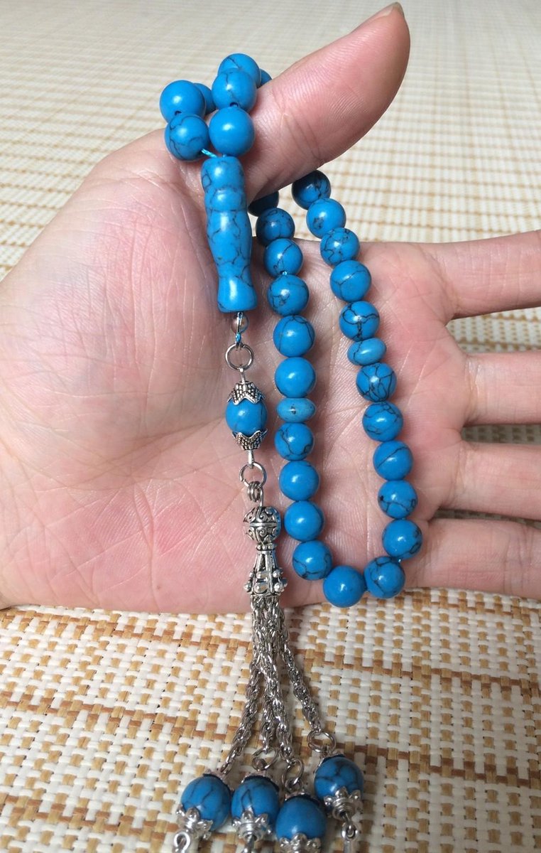 Tasbih 100% Natuurlijke 33 Kralen - Moslim Gebed Kraal - Ronde Kralen - Tesbih - Allah - Islamitische geschenk Tasbeeh