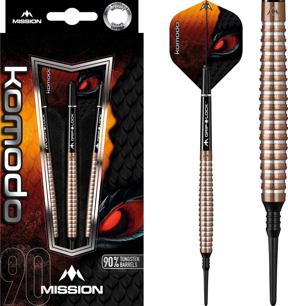 Mission Komodo RX M4 90% Soft Tip - Dartpijlen - 20 Gram