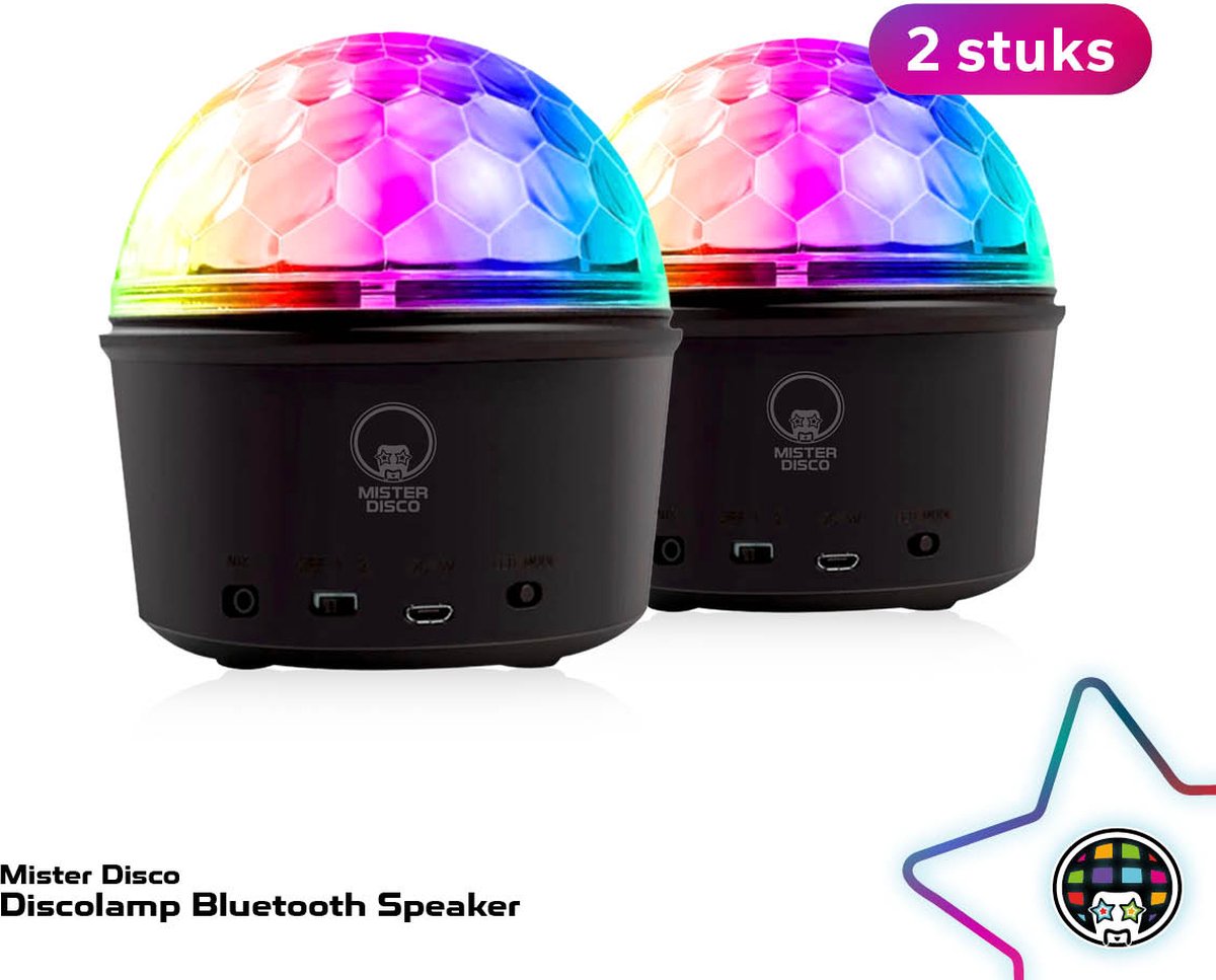 Discolamp Bluetooth Speaker - LED Discobal - USB - Set van 2 stuks