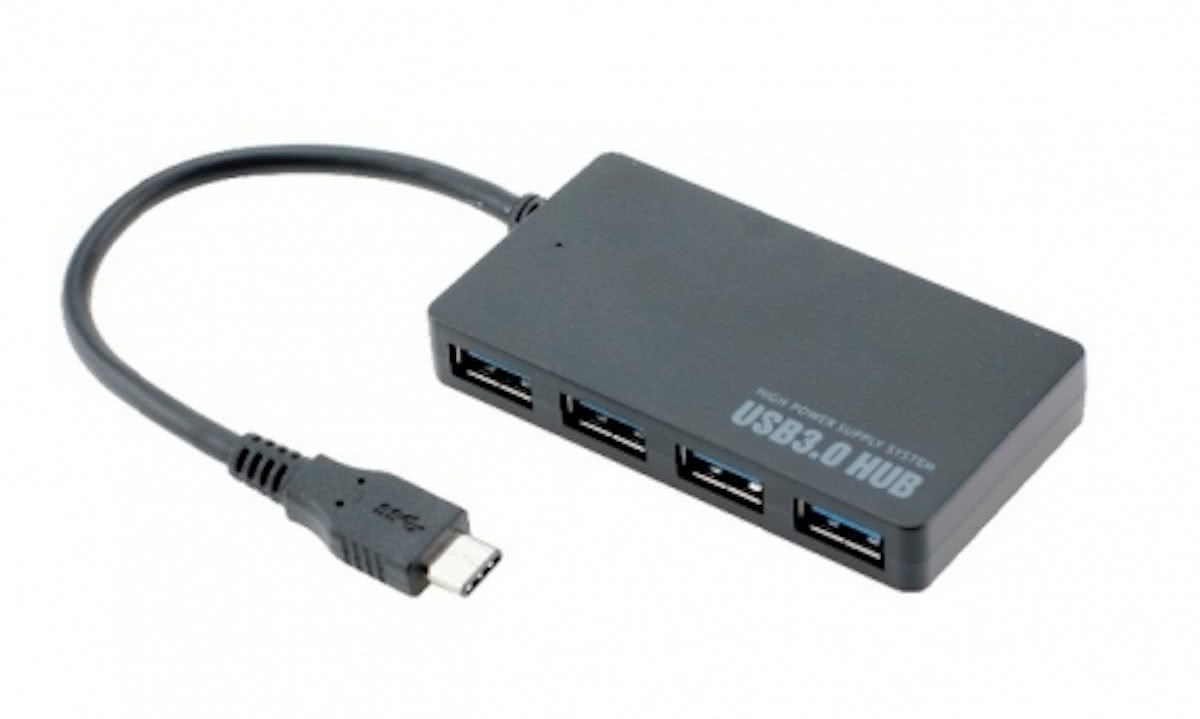 MobielCo USB 3.1 Hub station Type-C met 4 poorten / Zwart